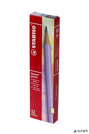 Grafitceruza radírral, HB, hatszögletű, STABILO "Swano Pastel", sárga