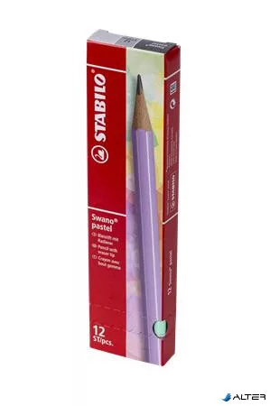 Grafitceruza radírral, HB, hatszögletű, STABILO "Swano Pastel", zöld