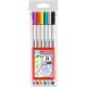 Ecsetirón készlet, STABILO 'Pen 68 brush', 6 különböző szín
