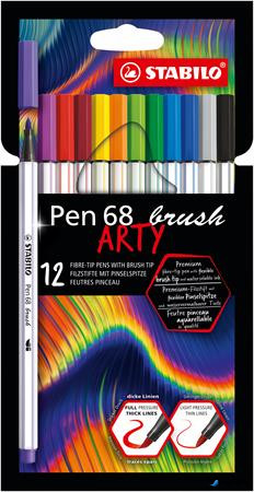 Rostirón készlet, STABILO 'Pen 68 brush ARTY', 10 különböző szín