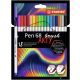Ecsetirón készlet, STABILO 'Pen 68 brush ARTY', 18 különböző szín