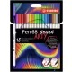 Ecsetirón készlet, STABILO 'Pen 68 brush ARTY', 18 különböző szín