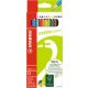 Színes ceruza készlet, hatszögletű, STABILO 'GreenColors', 12 különböző szín