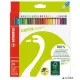 Színes ceruza készlet, hatszögletű, STABILO 'GreenColours', 24 különböző szín