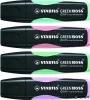 Szövegkiemelő készlet, 2-5 mm, STABILO 'Green Boss Pastel', 4 különböző szín