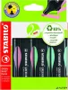 Szövegkiemelő készlet, 2-5 mm, STABILO 'Green Boss Pastel', 4 különböző szín