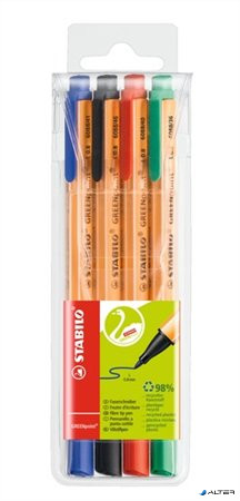 Rostirón készlet, 0,8 mm, STABILO "Greenpoint", 4 különböző szín