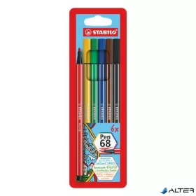   Filctoll készlet, 1 mm, STABILO "Pen 68", 6 különböző szín