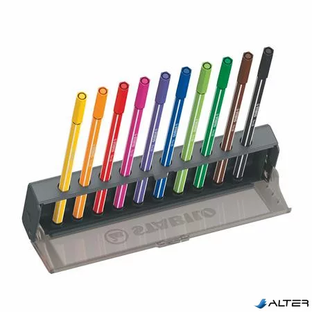 Filctoll készlet, 1 mm, STABILO "Pen 68", 10 db-os asztali készlet