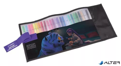 Filctoll készlet, felcsavarható szett, 1 mm, STABILO "Pen 68" "K-Pop démonvadászok", 25 különböző szín