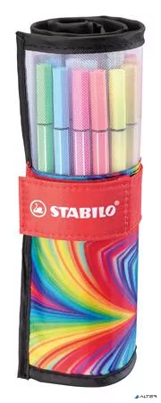 Filctoll, készlet, 1 mm, felcsavarható, STABILO 'Pen 68 ARTY', 25 különböző színű