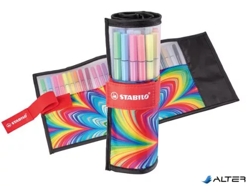 Filctoll, készlet, 1 mm, felcsavarható, STABILO 'Pen 68 ARTY', 25 különböző színű