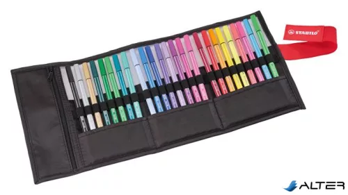 Filctoll, készlet, 1 mm, felcsavarható, STABILO 'Pen 68 ARTY', 25 különböző színű