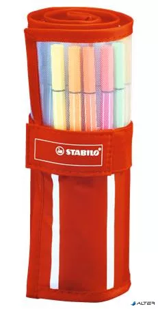 Filctoll, készlet, 1 mm, felcsavarható szett, STABILO "Pen 68", 30 különböző szín