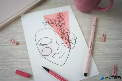 Filctoll készlet, 1 mm, STABILO "Pen 68", 30 különböző szín