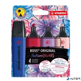   Szövegkiemelő készlet, 2-5 mm, STABILO 'BOSS original NatureCOLORS Wildflowers', 4 különböző szín