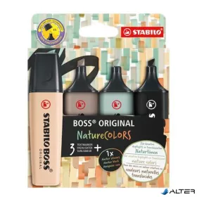   Szövegkiemelő készlet, 2-5 mm, STABILO "BOSS original NatureCOLORS", 4 különböző szín