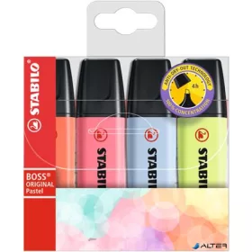   Szövegkiemelő készlet, 2-5 mm, STABILO "BOSS original Pastel3", 4 különböző szín