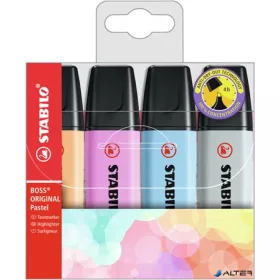  Szövegkiemelő készlet, 2-5 mm, STABILO "BOSS original Pastel", 4 különböző szín