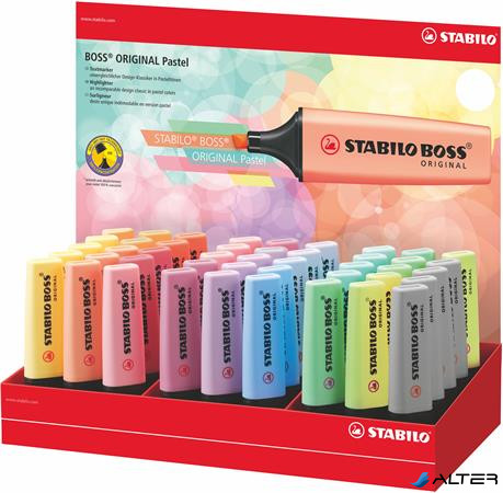 Szövegkiemelő display, 2-5 mm, STABILO "BOSS Pastel", vegyes pasztell színek
