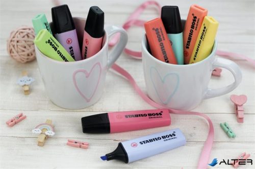 Szövegkiemelő display, 2-5 mm, STABILO "BOSS Pastel", vegyes pasztell színek