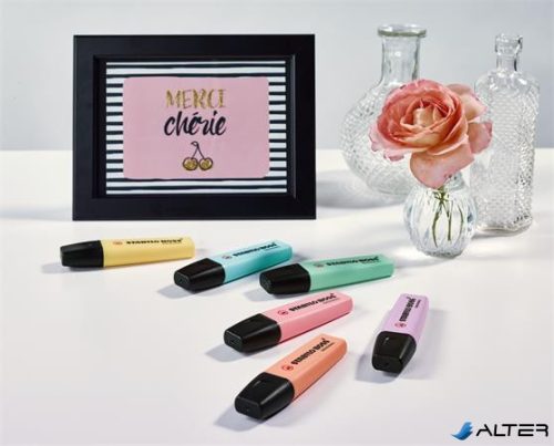 Szövegkiemelő display, 2-5 mm, STABILO "BOSS Pastel", vegyes pasztell színek