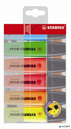 Szövegkiemelő készlet, 2-5 mm, STABILO "BOSS original", 6 különböző szín