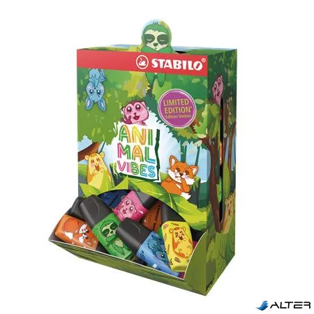 Szövegkiemelő display, 2-5 mm, STABILO "Boss Mini Animal Vibes", vegyes