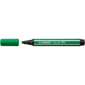   Filctoll, 1-5 mm, vágott hegy, STABILO "Pen 68 MAX", zöld