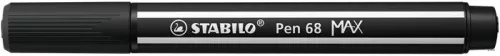 Filctoll, 1-5 mm, vágott hegy, STABILO "Pen 68 MAX", fekete