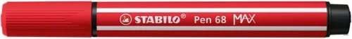 Filctoll, 1-5 mm, vágott hegy, STABILO "Pen 68 MAX", piros