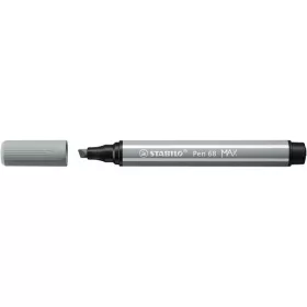   Filctoll, 1-5 mm, vágott hegy, STABILO 'Pen 68 MAX', középszürke