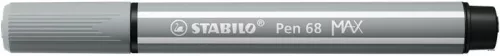 Filctoll, 1-5 mm, vágott hegy, STABILO "Pen 68 MAX", középszürke
