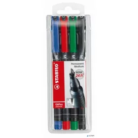   Alkoholos marker készlet, 1 mm, STABILO "OHPen M", 4 különböző szín