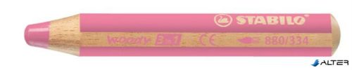 Színes ceruza, kerek, vastag, STABILO 'Woody 3 in 1', rózsaszín
