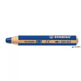   Színes ceruza, kerek, vastag, STABILO "Woody 3 in 1", ultramarin