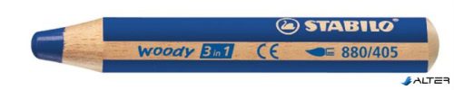 Színes ceruza, kerek, vastag, STABILO 'Woody 3 in 1', ultramarin