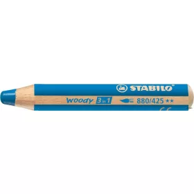   Színes ceruza, kerek, vastag, STABILO 'Woody 3 in 1', kék