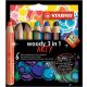 Színes ceruza készlet, kerek, vastag, STABILO 'Woody ARTY 3 in 1', 6 különböző szín