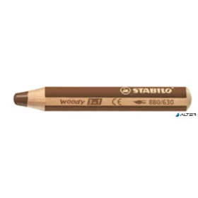   Színes ceruza, kerek, vastag, STABILO "Woody 3 in 1", barna