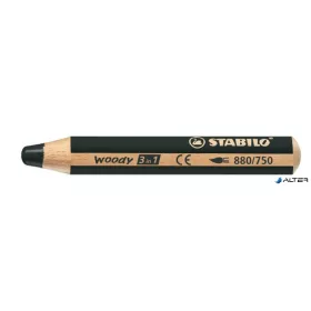   Színes ceruza, kerek, vastag, STABILO 'Woody 3 in 1', fekete