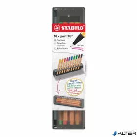   Tűfilc készlet, 0,4 mm, STABILO "Point 88", 10 db-os asztali készlet