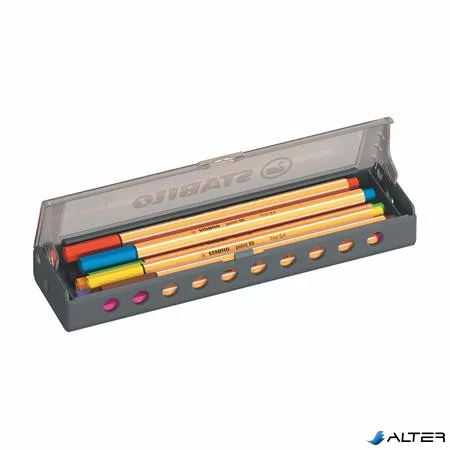 Tűfilc készlet, 0,4 mm, STABILO "Point 88", 10 db-os asztali készlet