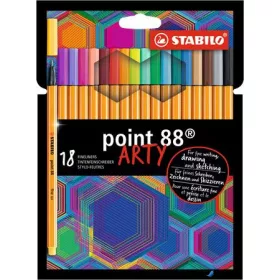   Tűfilc készlet, 0,4 mm, STABILO 'Point 88 ARTY', 18 különböző szín