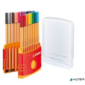   Tűfilc készlet, 0,4 mm, STABILO "Point 88 ColorParade", 20 különböző szín