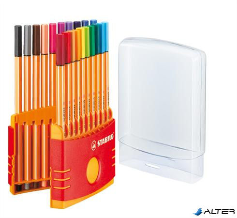 Tűfilc készlet, 0,4 mm, STABILO "Point 88 ColorParade", 20 különböző szín