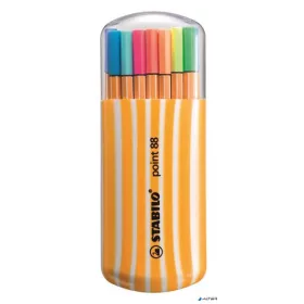   Tűfilc készlet, 0,4 mm, STABILO "Point 88 Zebrui", 15+5 különböző szín
