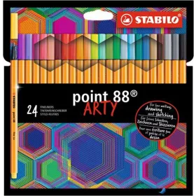   Tűfilc készlet, 0,4 mm, STABILO 'Point 88 ARTY', 24 különböző szín