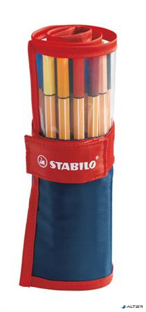 Tűfilc készlet, 0,4 mm, felcsavarható szett, STABILO "Point 88", 25 különböző szín