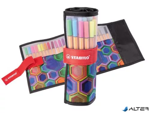 Tűfilc készlet, 0,4 mm, STABILO "Point 88 ARTY", 25 különböző szín